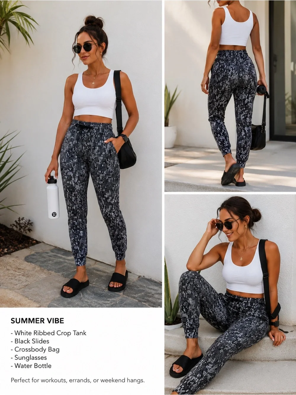 Lululemon Athletica Black and Gray Track Pants with Luxurious Texture